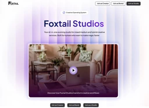Foxtail Studios — creative operating system for hybrid studio services