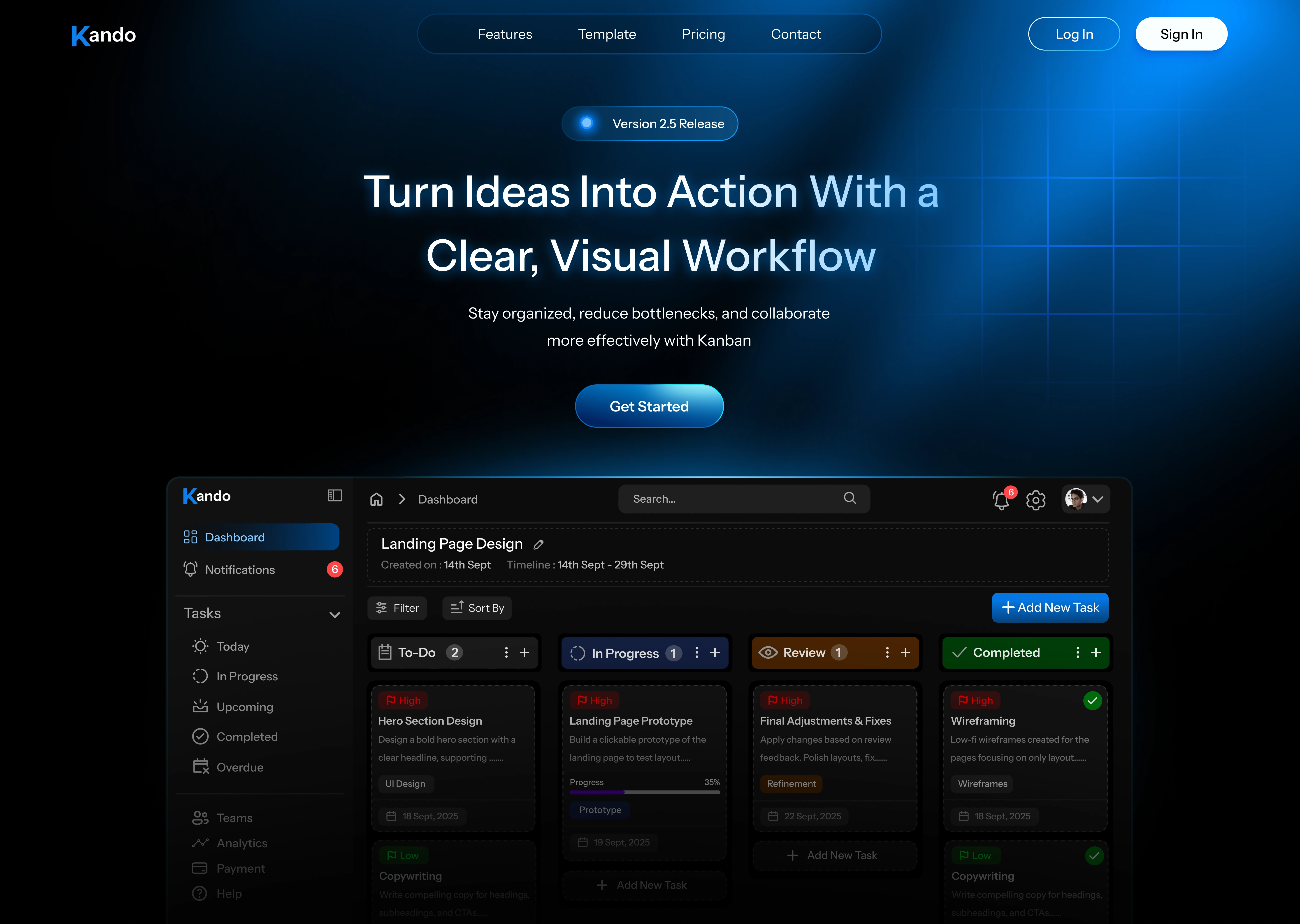 Kando kanban board app design