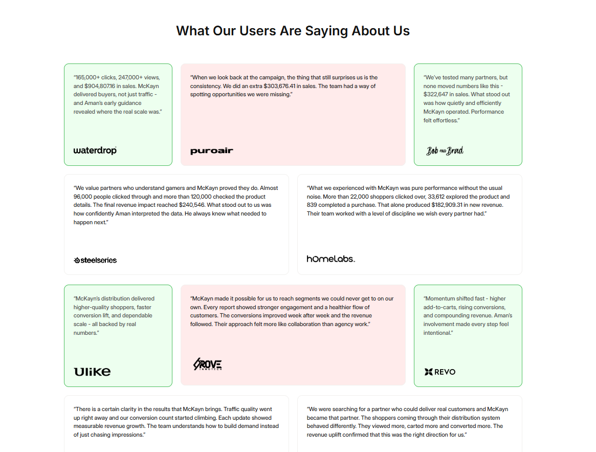 McKayn - eCommerce Performance Marketing Agency | Web Design Case Study 2