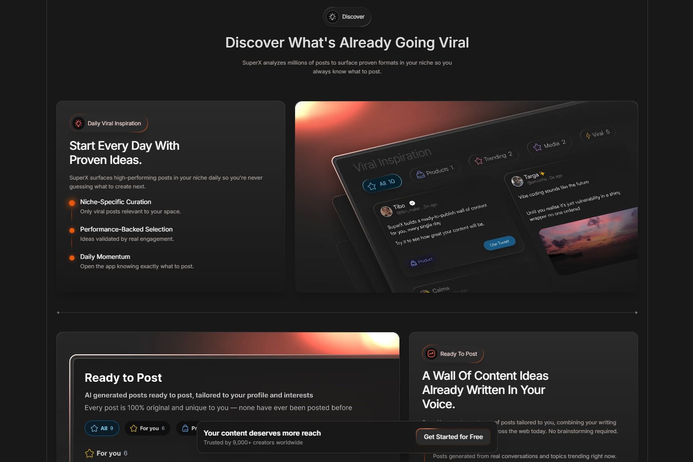 SuperX - X (Twitter) Analytics Tool for Creators | Web Design Case Study preview 1